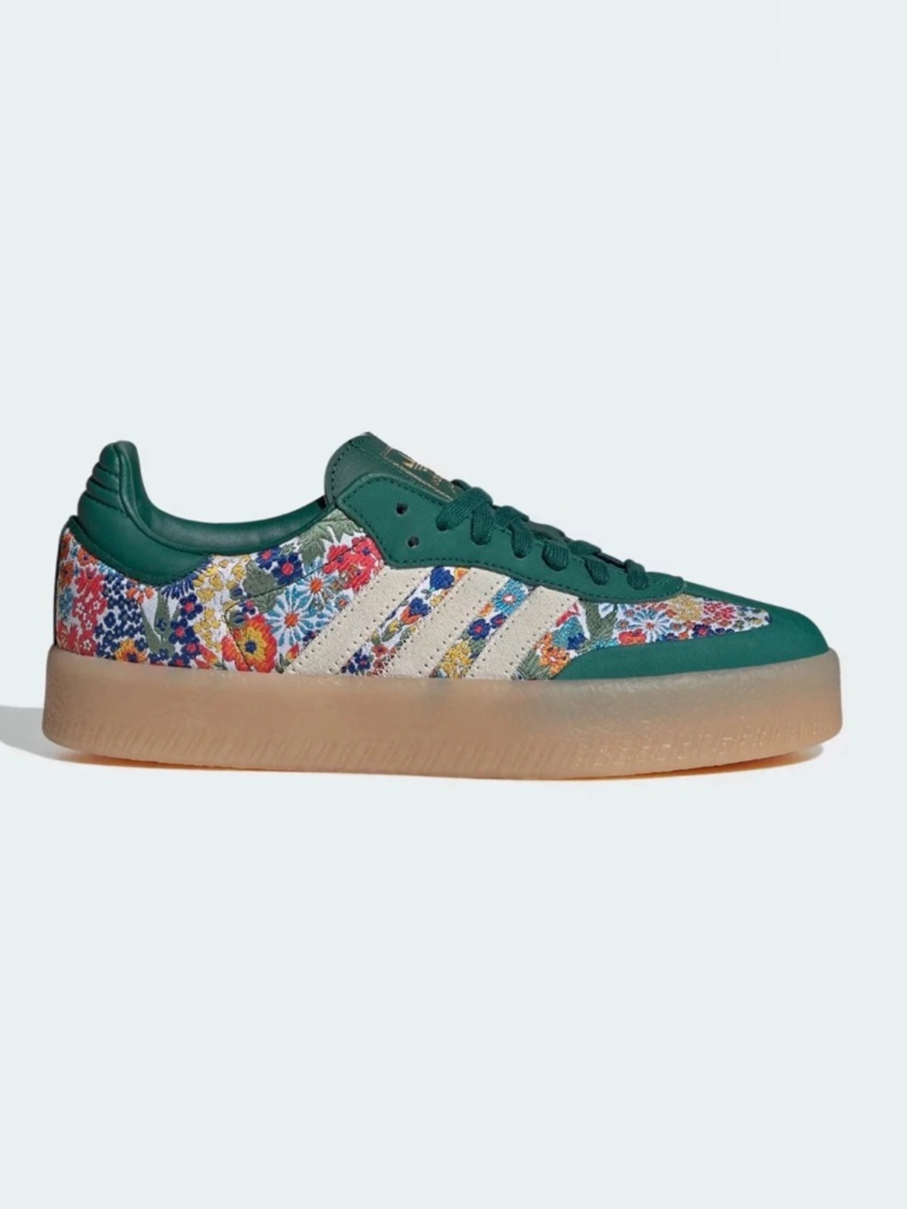 Adidas Sambae Liberty London Collegiate Green Floral Sambas 7 JH7289 - Picture 3 of 6